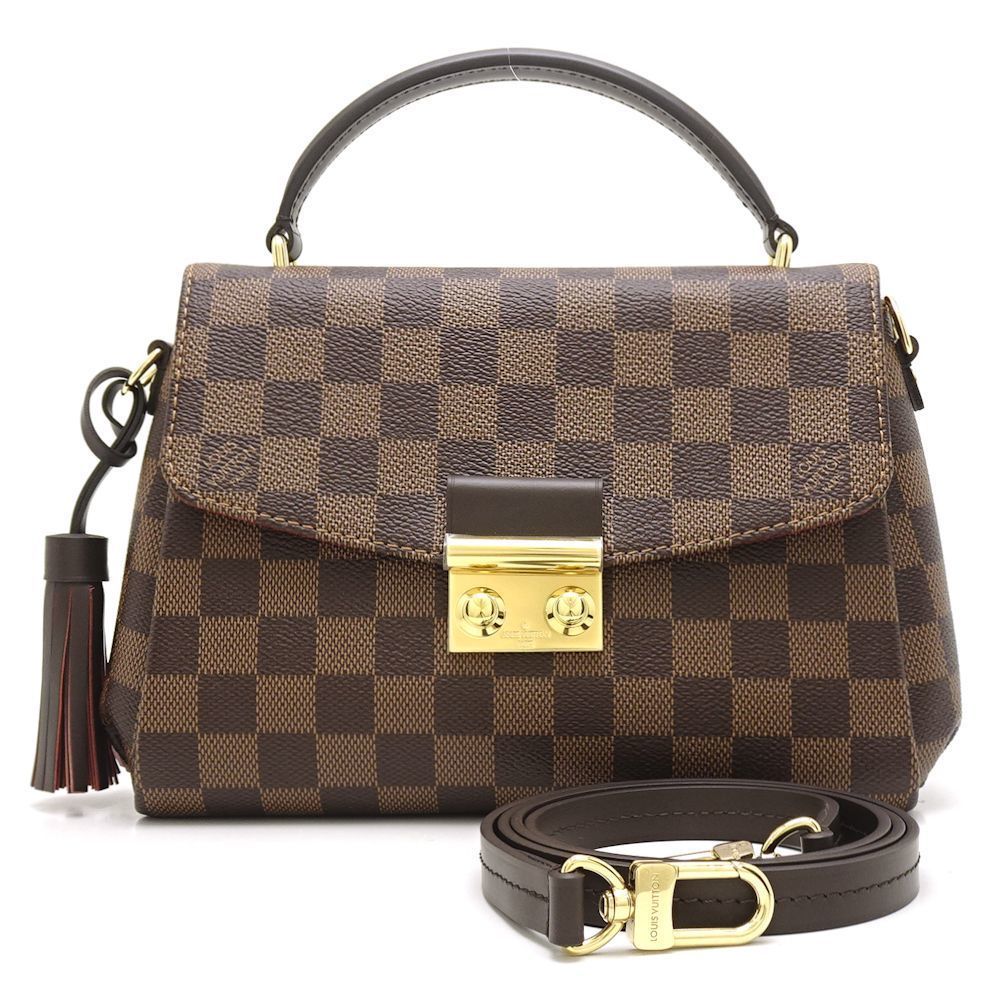 Louis Vuitton Damier Croisette Ebene 2WAY Handbag Brown